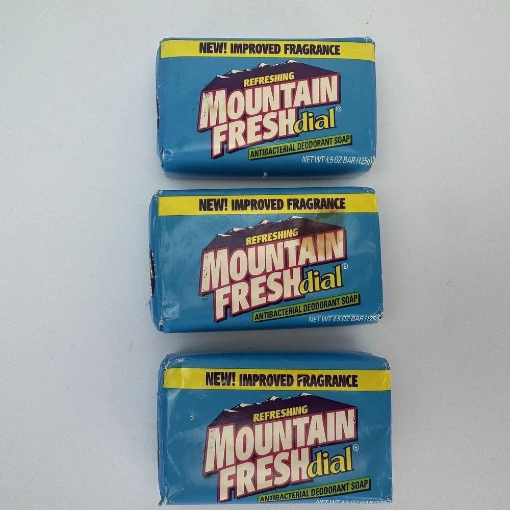 Vtg Lot of 3 Bars DIAL Mountain Fresh Deodorant Soap 4.5 Oz Each Old Stock Prop